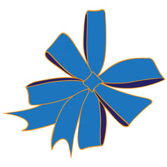 Vector image of a blue bow