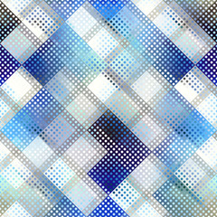 Seamless background. Geometric abstract pattern in low poly pixel art style. Polka dot pattern on low poly background.