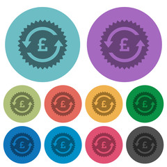 Pound pay back guarantee sticker color darker flat icons