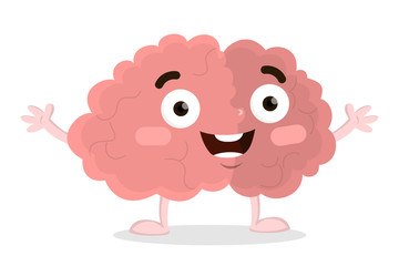 Isolated funny brain.