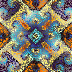 Seamless background pattern. Irregular decorative geometric mosaic art tile pattern from uneven broken pieces.