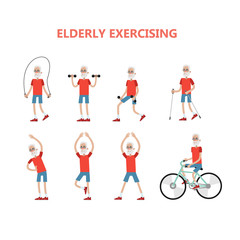 Fototapeta premium Exercise for elderly.