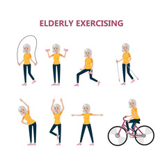 Fototapeta na wymiar Exercise for elderly.