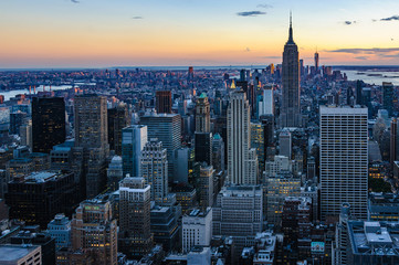 Fototapeta na wymiar Colors of the skyline in NYC, USA