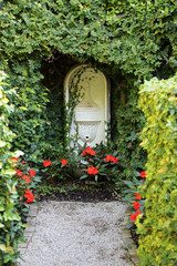small fountain in a stone niche