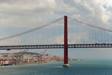 The 25 de Abril Bridge, Lisbon, Portugal