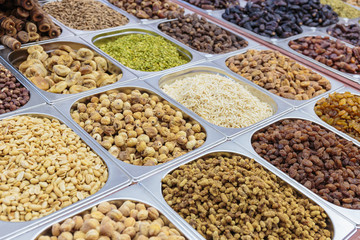 various nuts on display in store