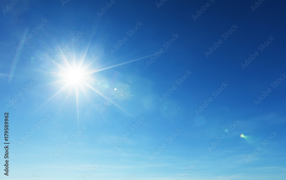 Fototapete blue sky and sun