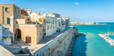 Panoramic view in Otranto, province of Lecce in the Salento peninsula, Puglia, Italy. - obrazy, fototapety, plakaty
