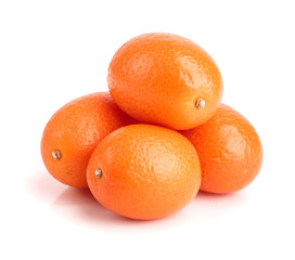 Cumquat or kumquat isolated on white background close up