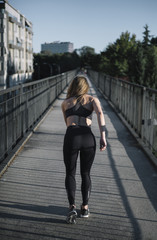 running woman in the city