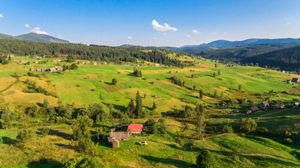 Fototapeta premium Aerial view of the landscape in mountains