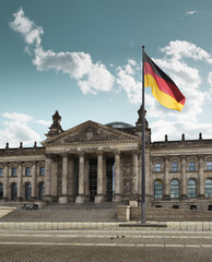 Obraz premium Budynek Reichstagu w Berlinie, Niemcy