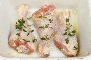 Chicken drumsticks with thyme