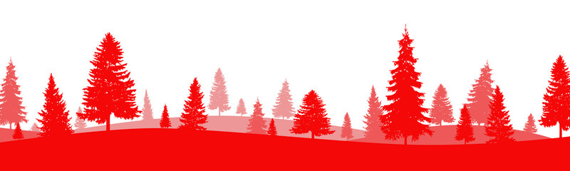 Obraz premium Red pine tree background, Christmas tree landscape