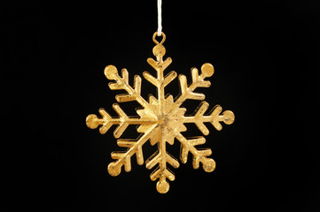 Gold snowflake Christmas decoration