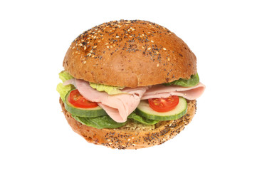 Ham salad seeded roll