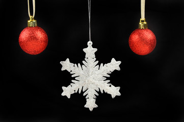 Snowflake and baubles
