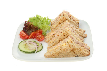 Sandwiches and salad garnish