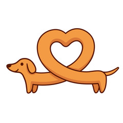 Heart shaped dachshund