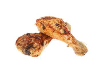 Two barbecued drumsticks