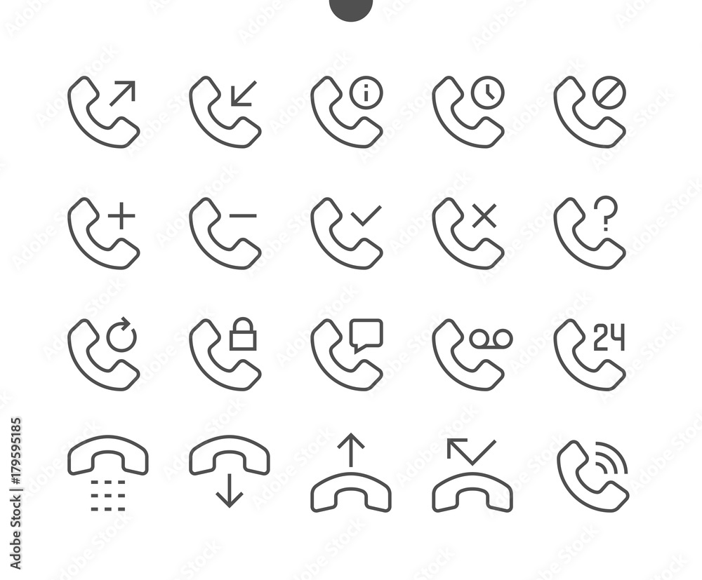 Poster phones ui pixel perfect well-crafted vector thin line icons 48x48 ready for 24x24 grid for web graph