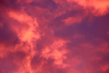 red sunset cloudy sky