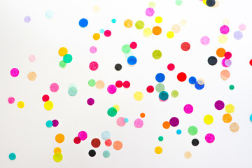 Colorful party confetti with copy space