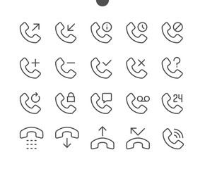 Phones UI Pixel Perfect Well-crafted Vector Thin Line Icons 48x48 Ready for 24x24 Grid for Web Graphics and Apps with Editable Stroke. Simple Minimal Pictogram