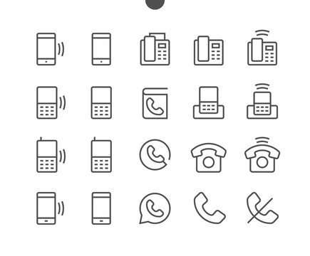 Phones UI Pixel Perfect Well-crafted Vector Thin Line Icons 48x48 Ready for 24x24 Grid for Web Graphics and Apps with Editable Stroke. Simple Minimal Pictogram