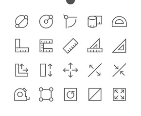 Measure Pixel Perfect Well-crafted Vector Thin Line Icons 48x48 Ready for 24x24 Grid for Web Graphics and Apps with Editable Stroke. Simple Minimal Pictogram - obrazy, fototapety, plakaty