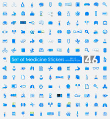 Set of medicine stickers