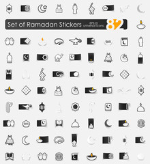 Set of ramadan stickers