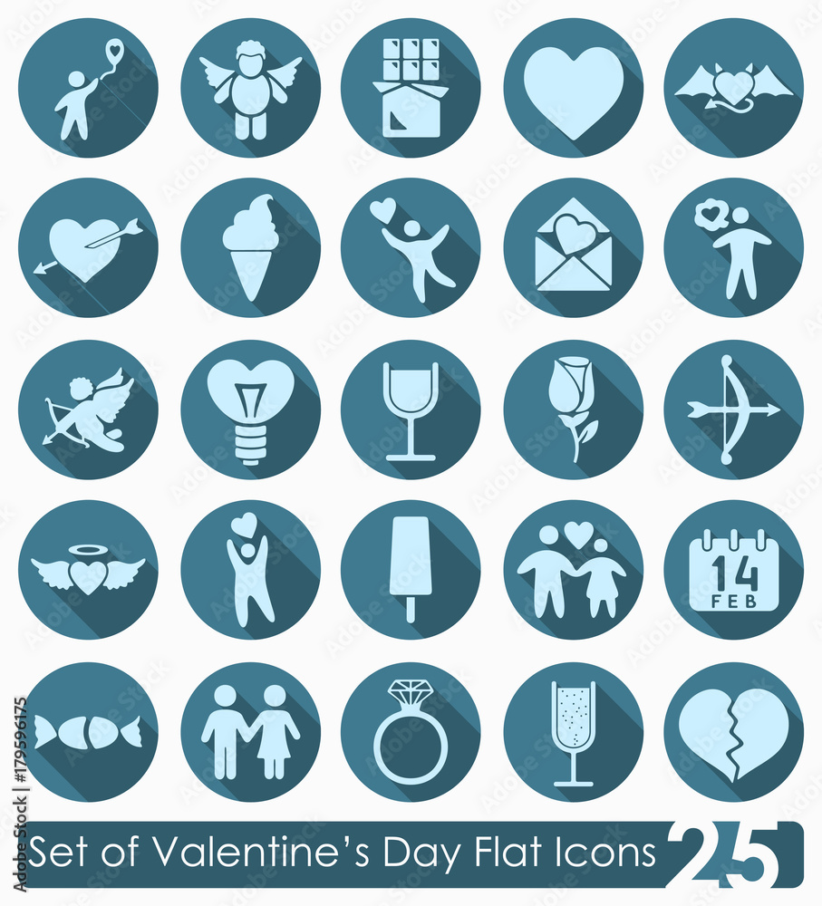 Poster Set of Valentine's Day icons