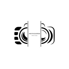Abstract camera logo vector design template for professional photographer or photo studio