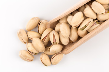 pistachio nut on white