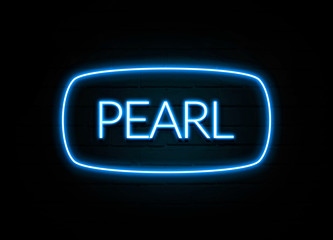 Pearl  - colorful Neon Sign on brickwall