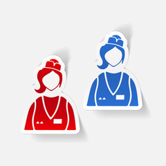 realistic design element. saleswoman