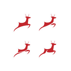 Red deer logo template design for chrismas