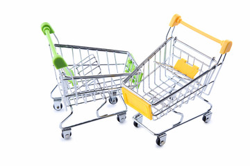 Shopping carts isolated on a white background