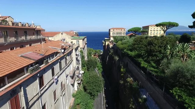 Sorrento City Amalfi Coast Aerial Drone View
