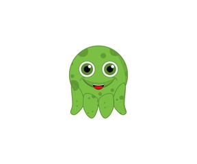 octopus cute green color 