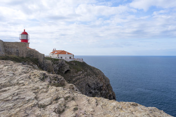 Fototapeta na wymiar Leuchtturm von Cabo de São Vicente, Algarve, Portugal