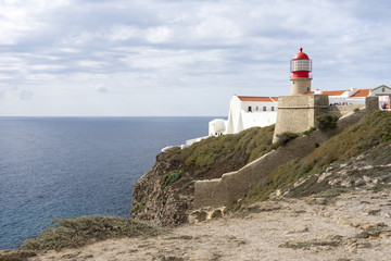 Fototapeta na wymiar Leuchtturm von Cabo de São Vicente, Algarve, Portugal
