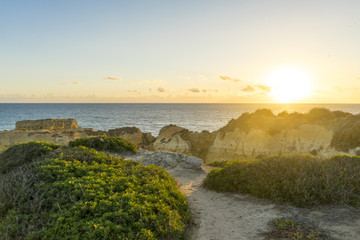 Sonnenuntergang an der Algarve, Portugal