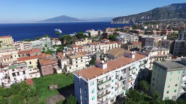 Sorrento City Amalfi Coast Aerial Drone View