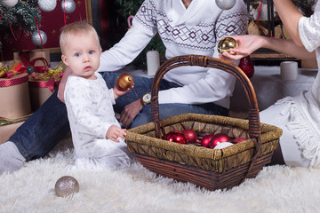 Happy family celebrating Christmas