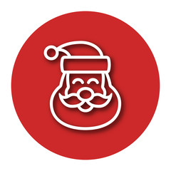 Line icon of Santa Claus with shadow. EPS 10