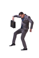 Puppet businessman isolated on white background