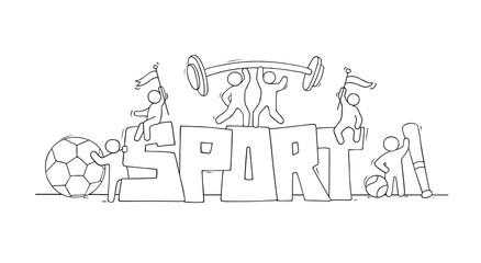 little people with word Sport.